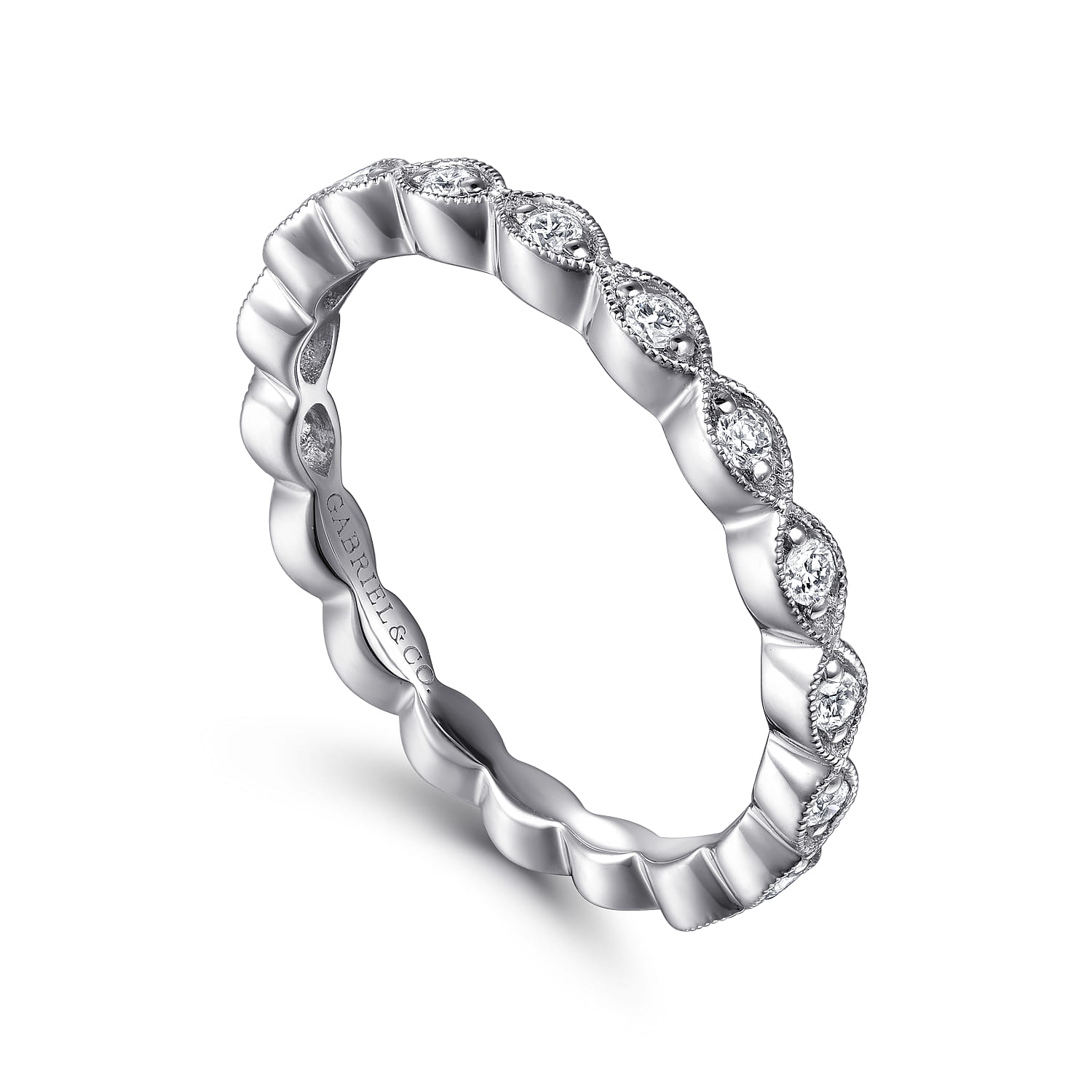 14K White Gold Matching Wedding Band - 0.21 ct - Shot 3