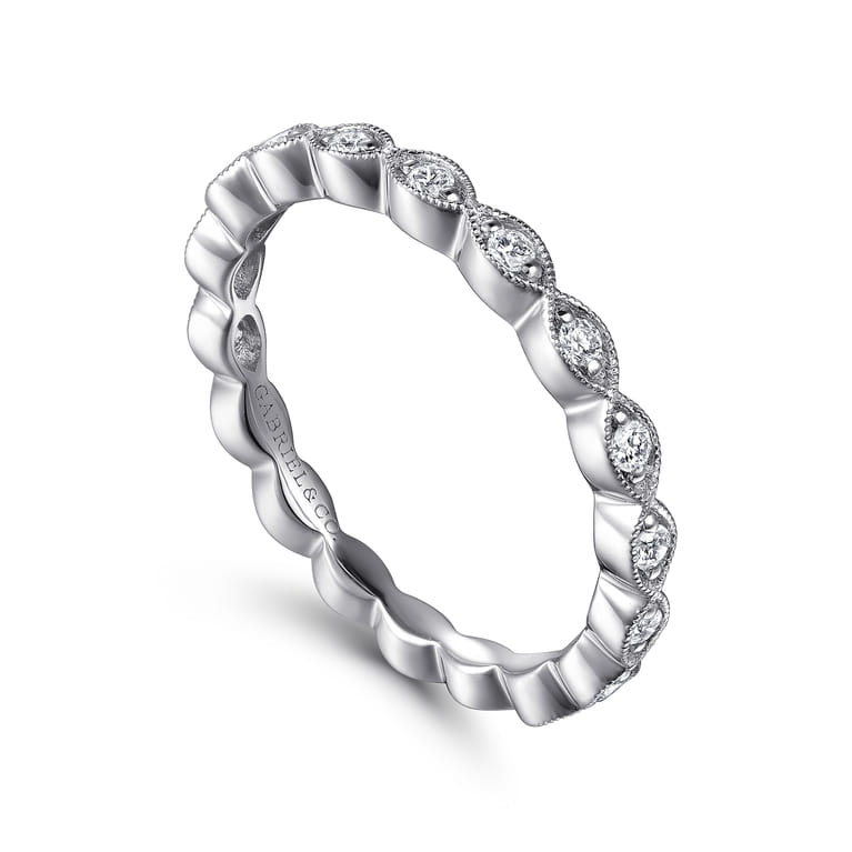 14K White Gold Matching Wedding Band - 0.21 ct - Shot 3