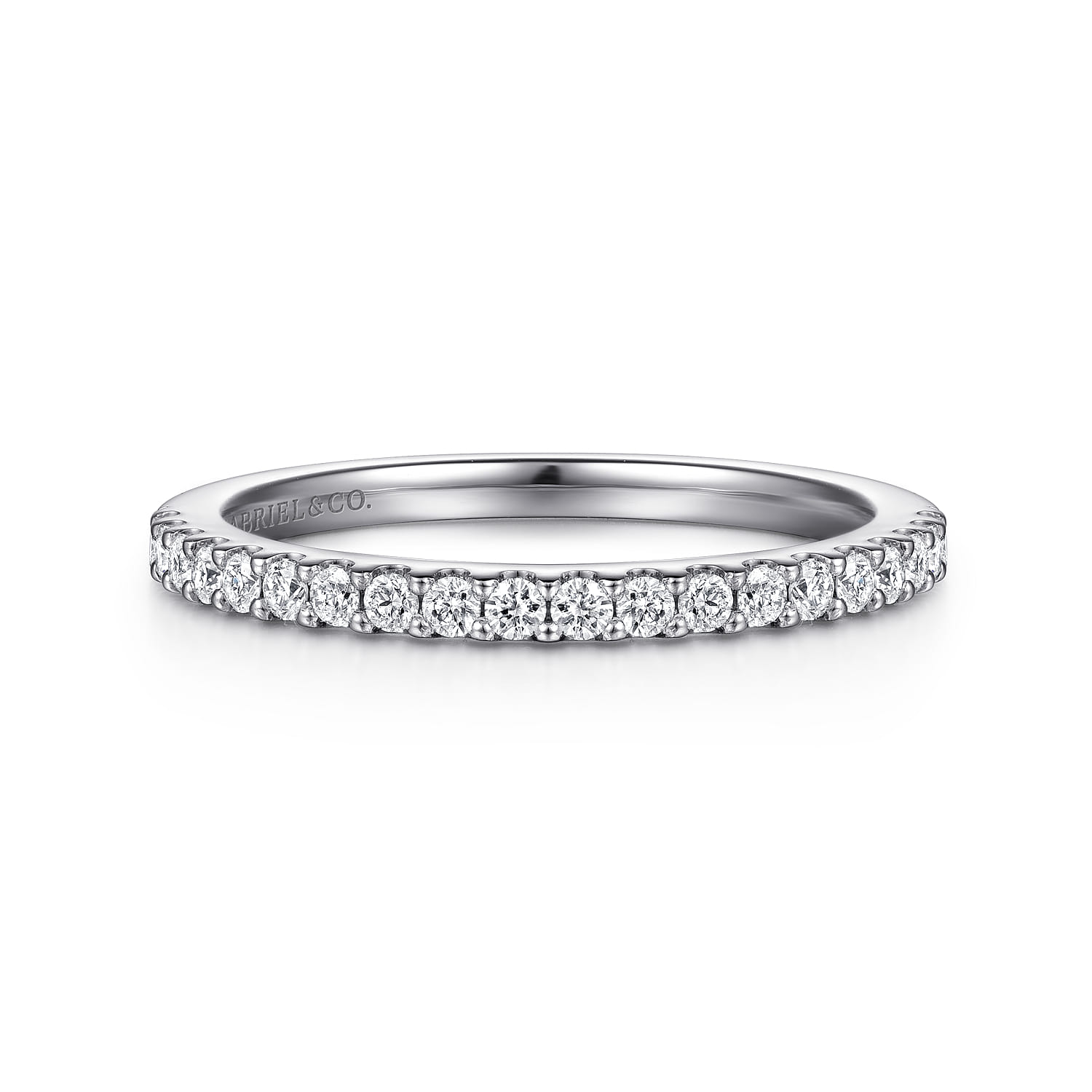 14K White Gold Matching Wedding Band - 0.26 ct - Shot 1