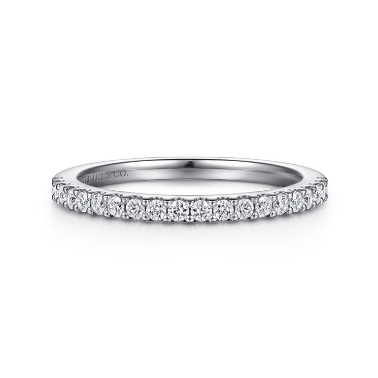 14K White Gold Matching Wedding Band - 0.26 ct - Shot 1