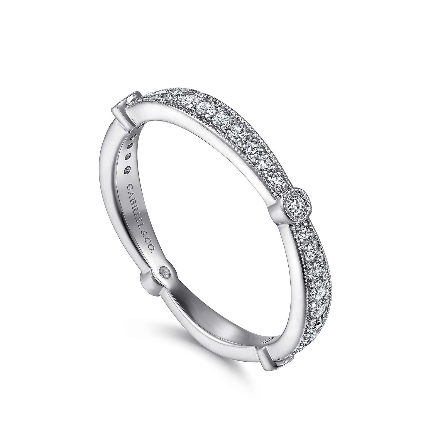 14K White Gold Matching Wedding Band - 0.28 ct - Shot 3