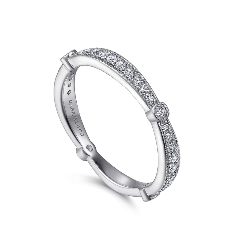 14K White Gold Matching Wedding Band - 0.28 ct - Shot 3