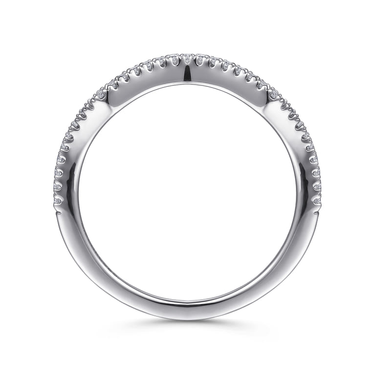 14K White Gold Matching Wedding Band - 0.09 ct - Shot 2