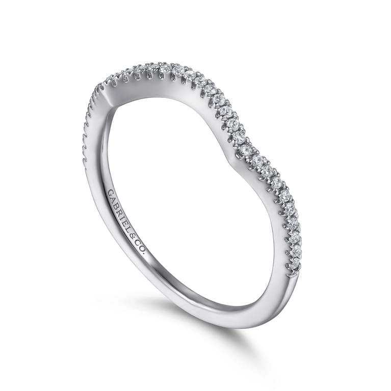 14K White Gold Matching Wedding Band - 0.09 ct - Shot 3