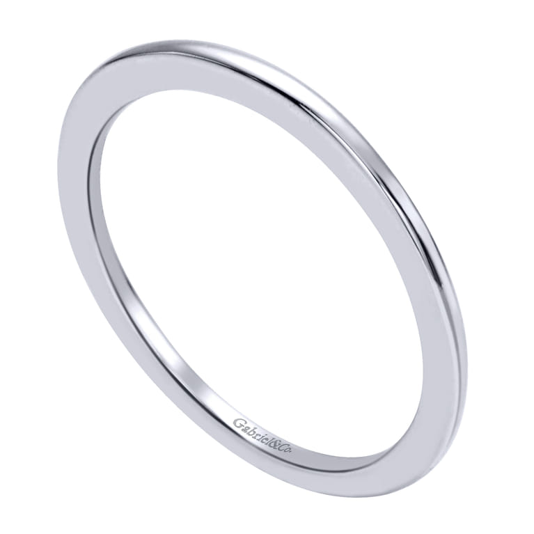 14K White Gold Matching Wedding Band - Shot 3