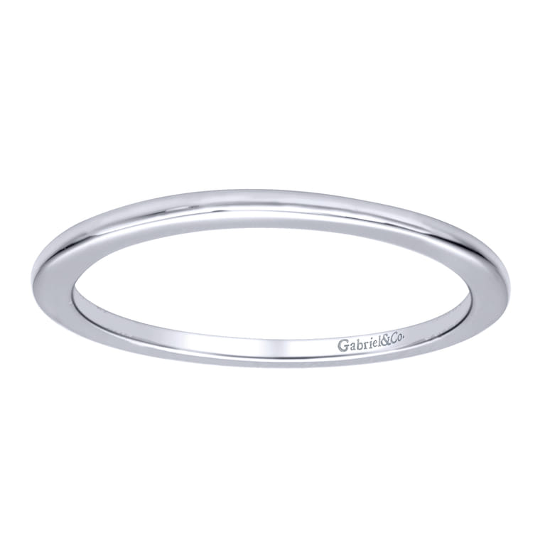 14K White Gold Matching Wedding Band - Shot 5