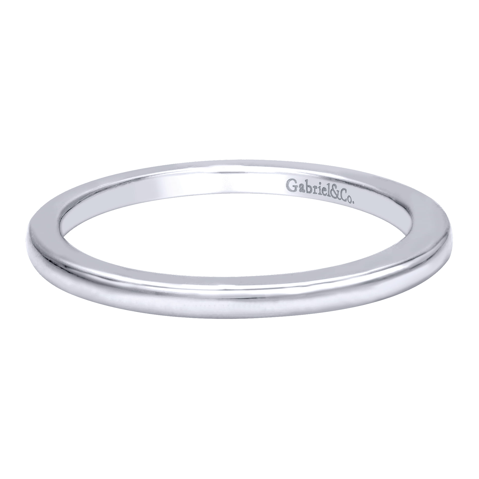 14K White Gold Matching Wedding Band - Shot 1