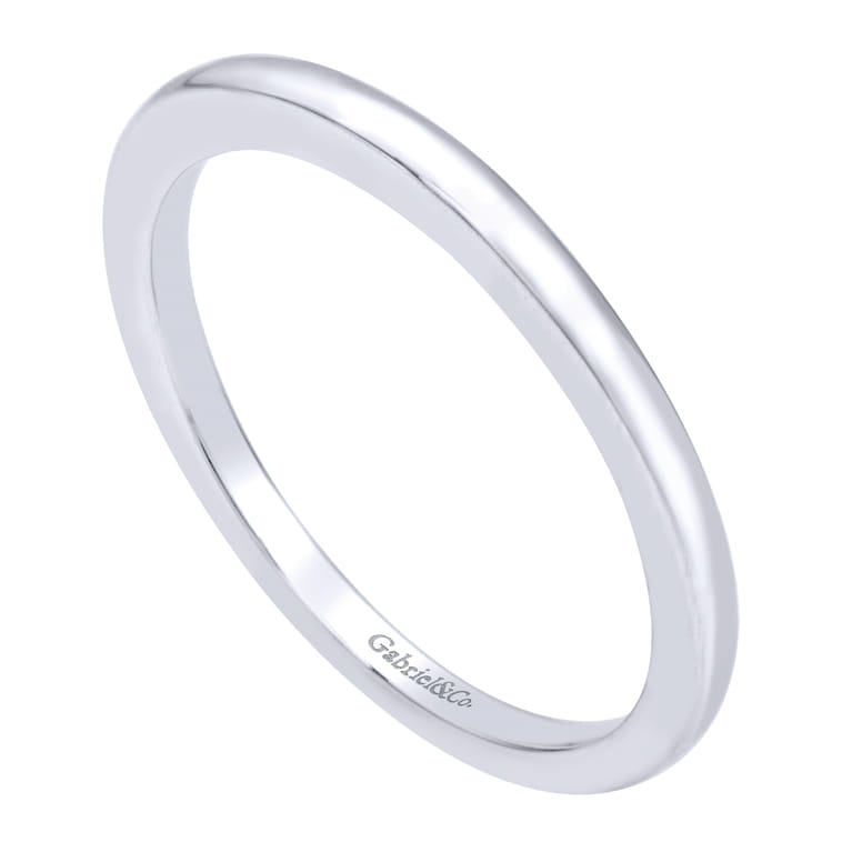 14K White Gold Matching Wedding Band - Shot 3