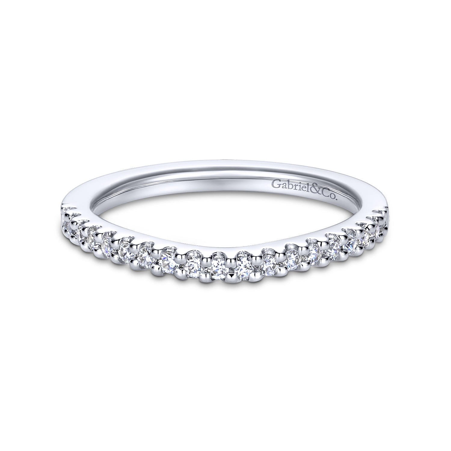 14K White Gold  Matching Wedding Band - 0.19 ct - Shot 1