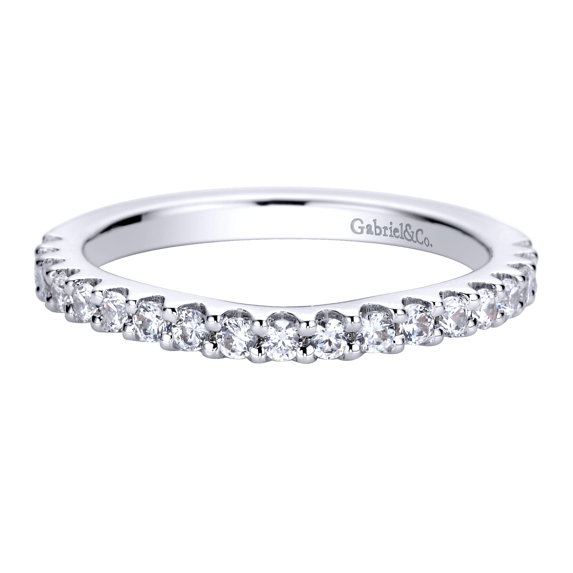 14K White Gold  Matching Wedding Band - 0.39 ct - Shot 1