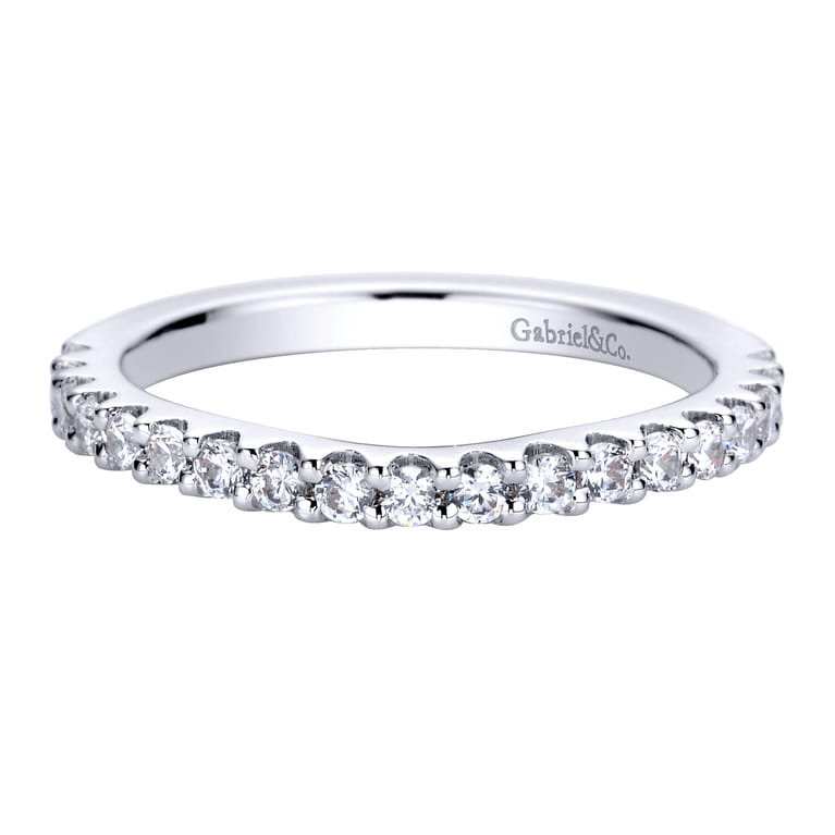14K White Gold  Matching Wedding Band - 0.39 ct - Shot 1