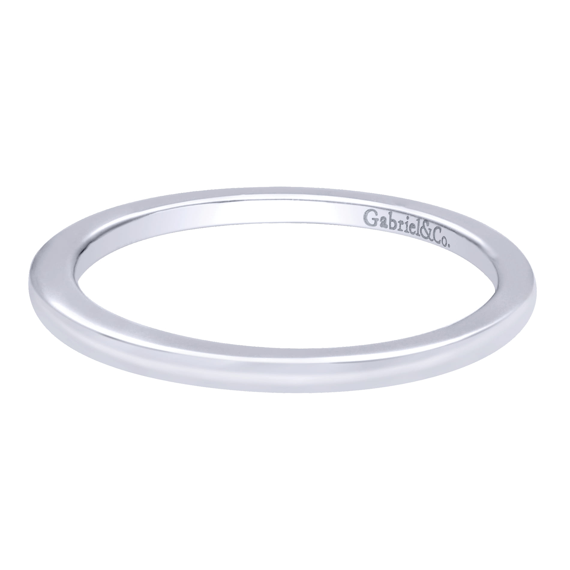 14K White Gold Matching Wedding Band - Shot 1