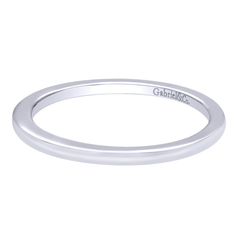 14K White Gold Matching Wedding Band - Shot 1