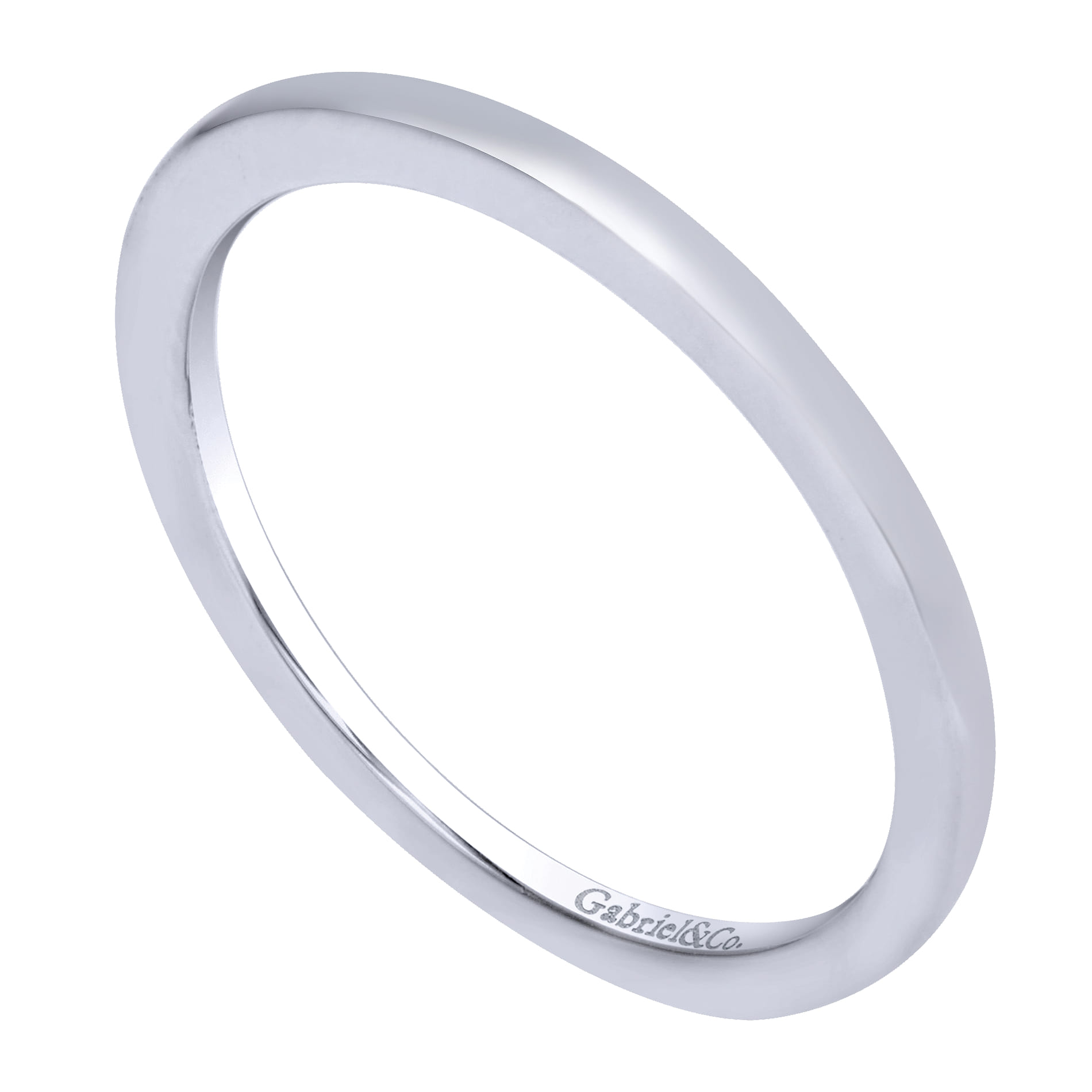 14K White Gold Matching Wedding Band - Shot 3