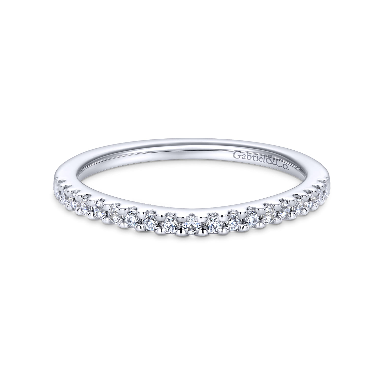 14K White Gold  Matching Wedding Band - 0.16 ct - Shot 1