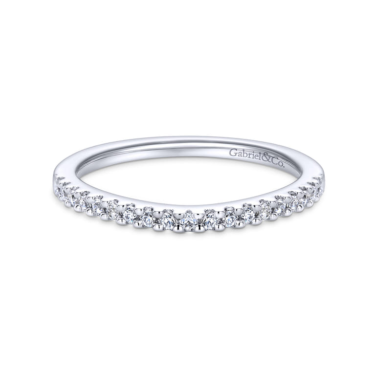 14K White Gold  Matching Wedding Band - 0.16 ct - Shot 1