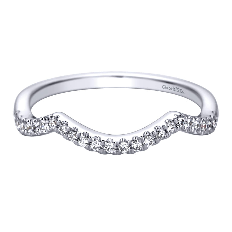 14K White Gold  Matching Wedding Band - 0.12 ct - Shot 1