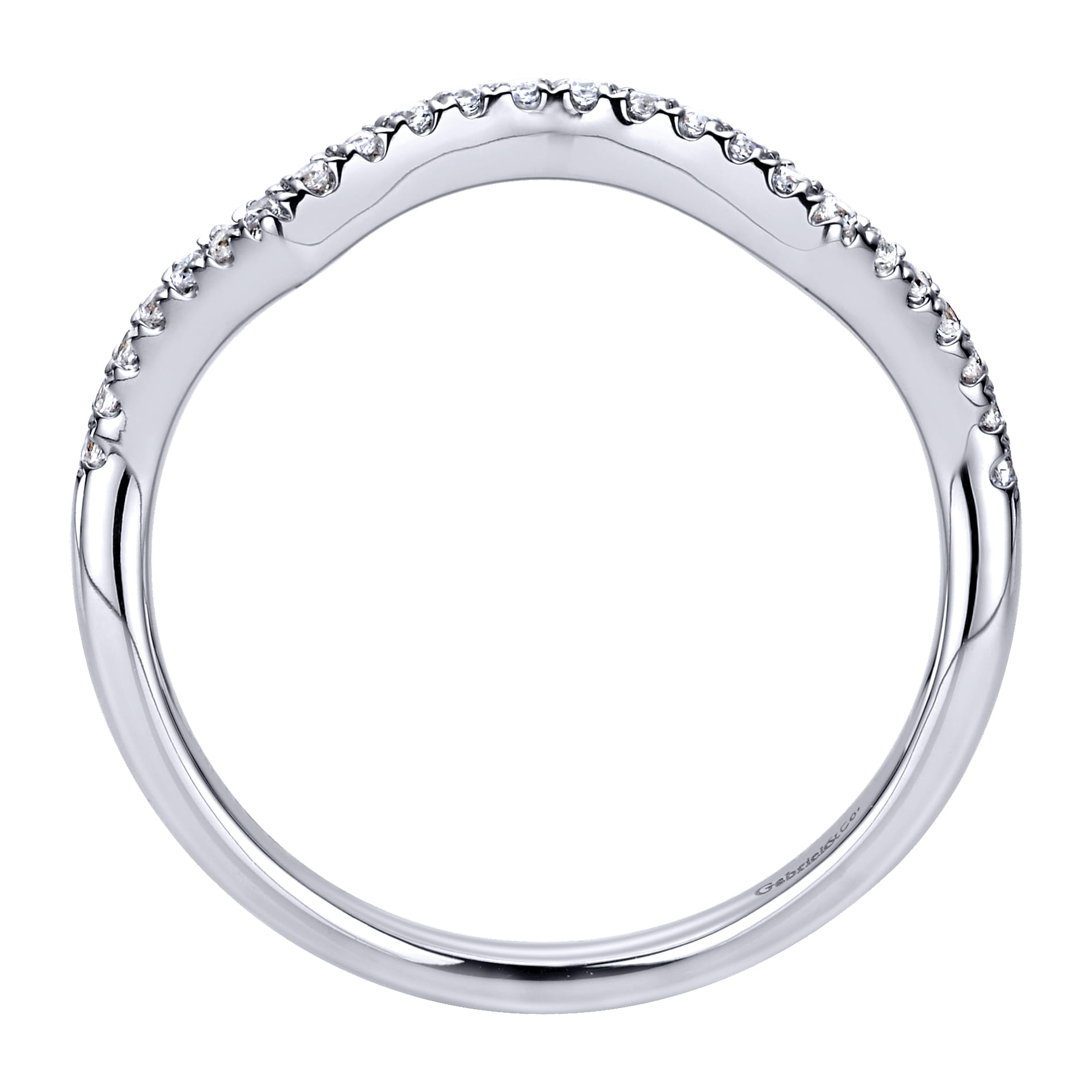 14K White Gold  Matching Wedding Band - 0.12 ct - Shot 2