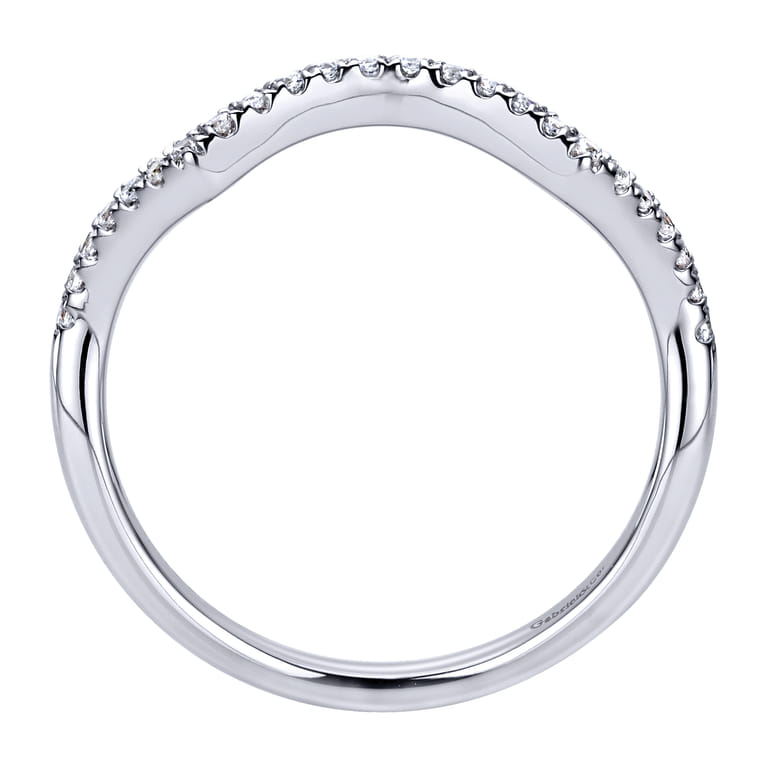 14K White Gold  Matching Wedding Band - 0.12 ct - Shot 2