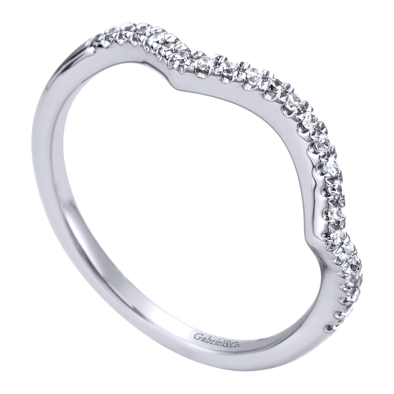 14K White Gold  Matching Wedding Band - 0.12 ct - Shot 3