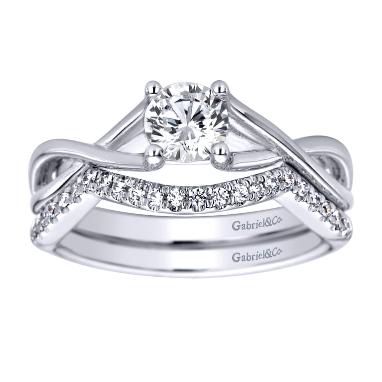 14K White Gold  Matching Wedding Band - 0.12 ct - Shot 4
