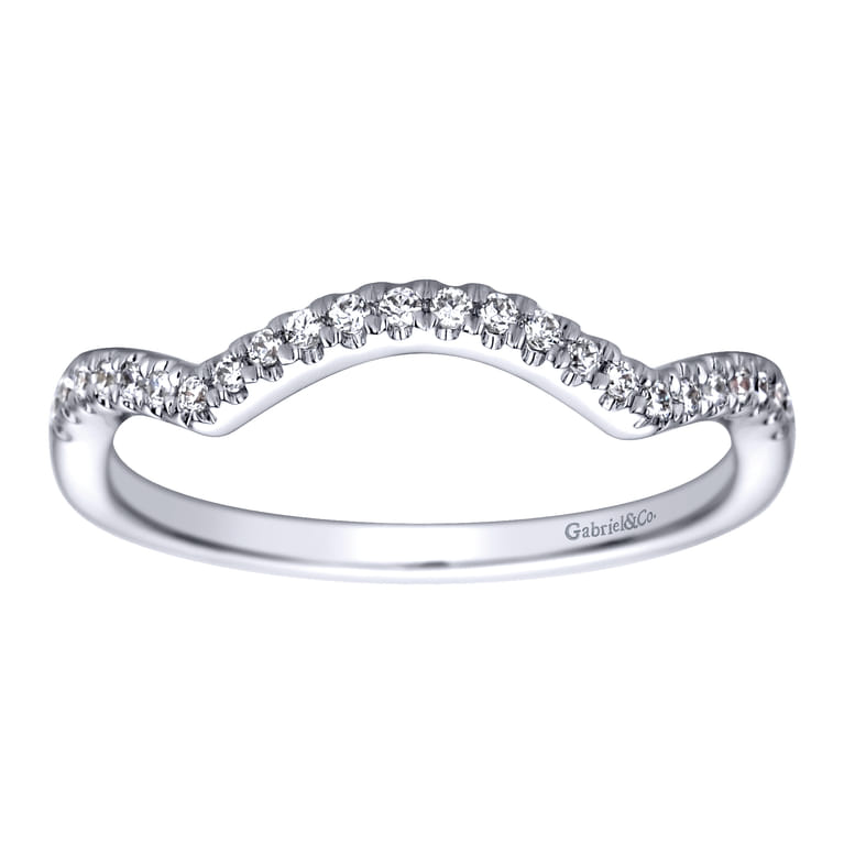 14K White Gold  Matching Wedding Band - 0.12 ct - Shot 5