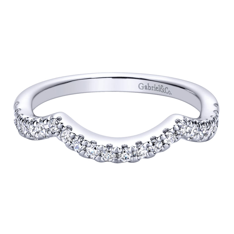 14K White Gold  Matching Wedding Band - 0.28 ct - Shot 1