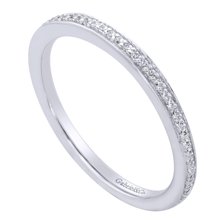 14K White Gold  Matching Wedding Band - 0.09 ct - Shot 3