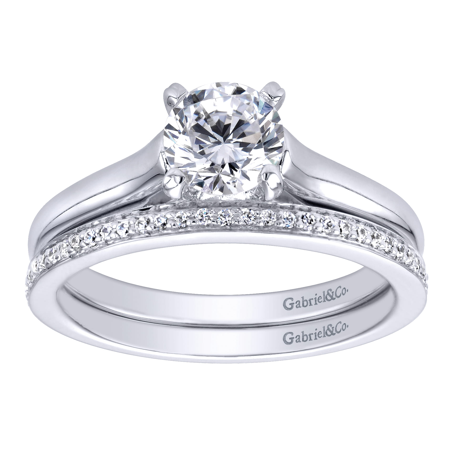14K White Gold  Matching Wedding Band - 0.09 ct - Shot 4