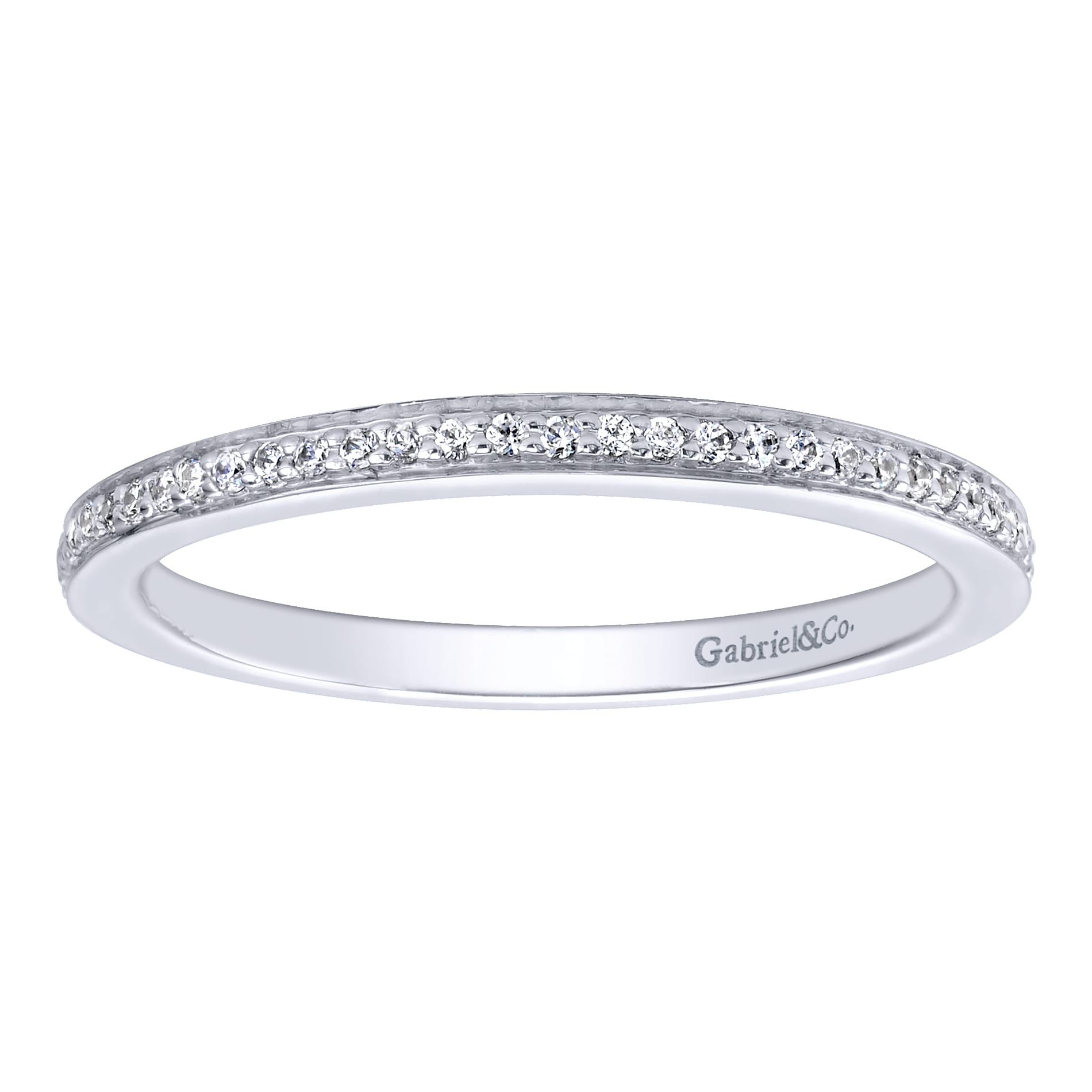 14K White Gold  Matching Wedding Band - 0.09 ct - Shot 5