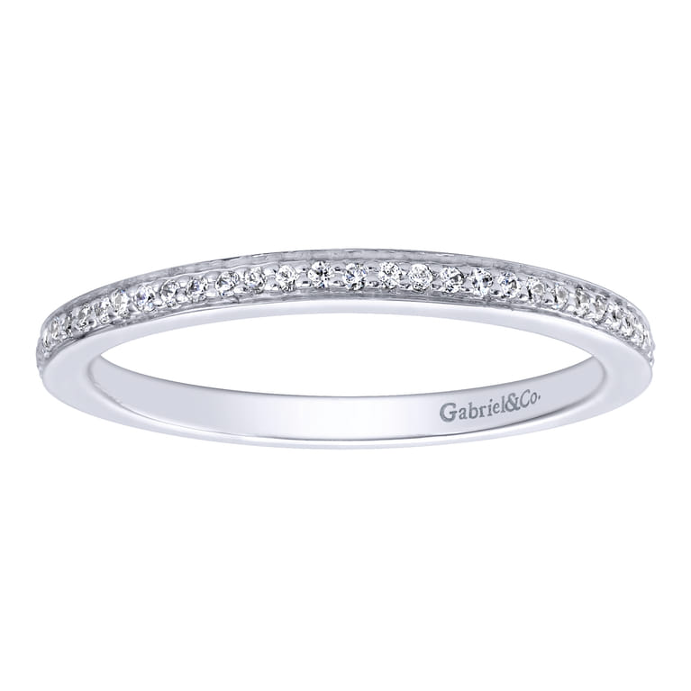 14K White Gold  Matching Wedding Band - 0.09 ct - Shot 5