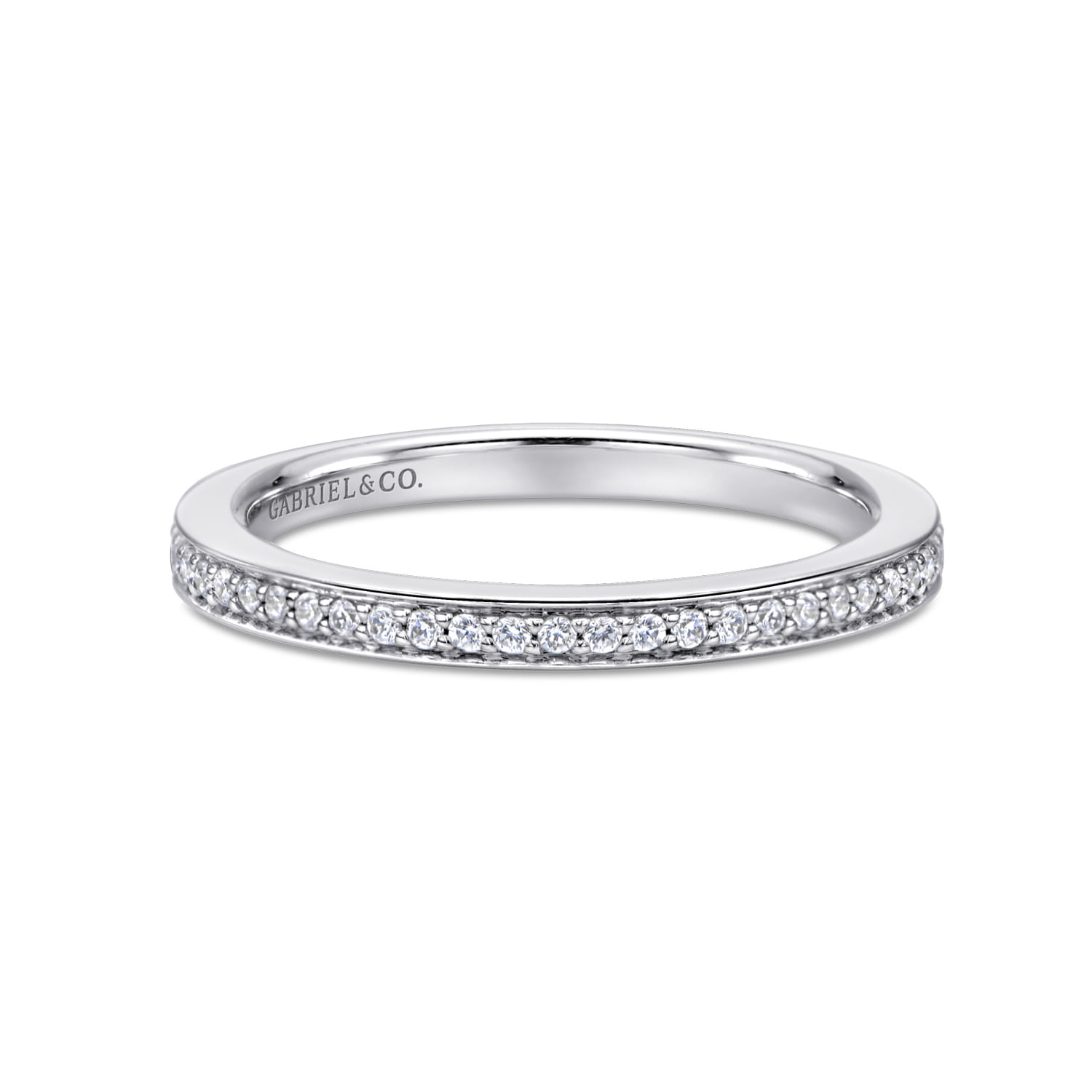 14K White Gold  Matching Wedding Band - 0.15 ct - Shot 1
