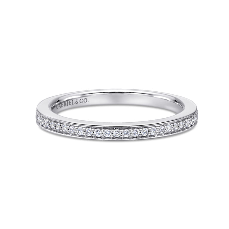 14K White Gold  Matching Wedding Band - 0.15 ct - Shot 1