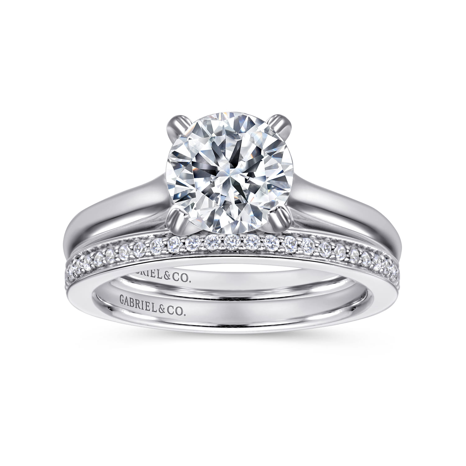 14K White Gold  Matching Wedding Band - 0.15 ct - Shot 4