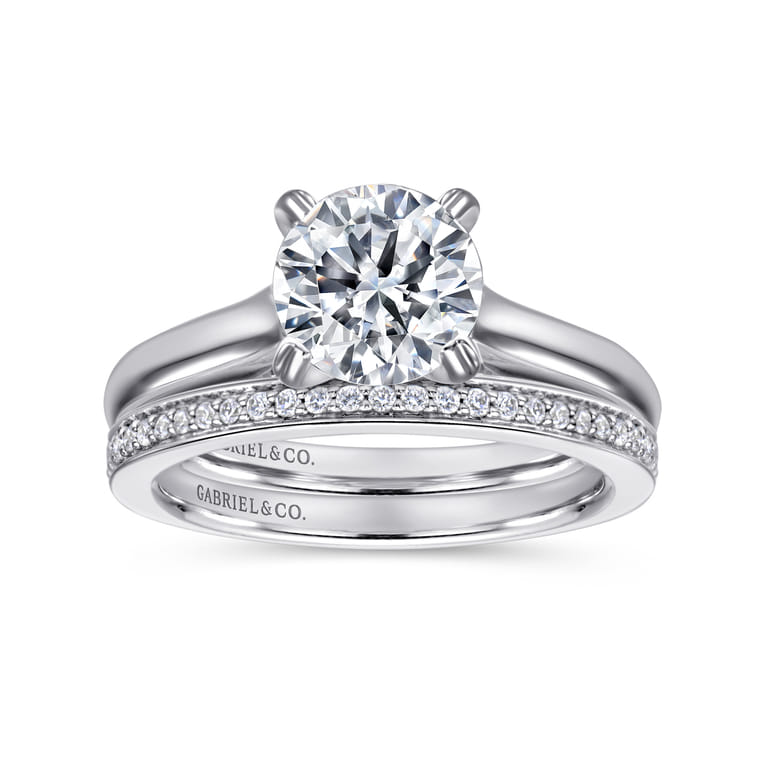 14K White Gold  Matching Wedding Band - 0.15 ct - Shot 4