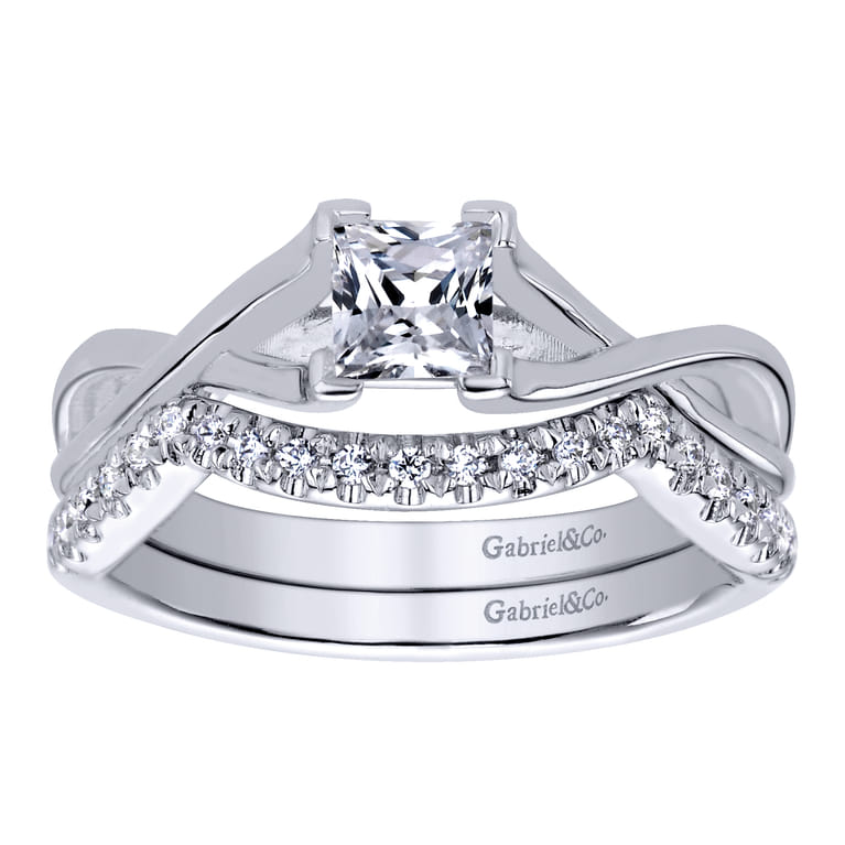 14K White Gold  Matching Wedding Band - 0.12 ct - Shot 4