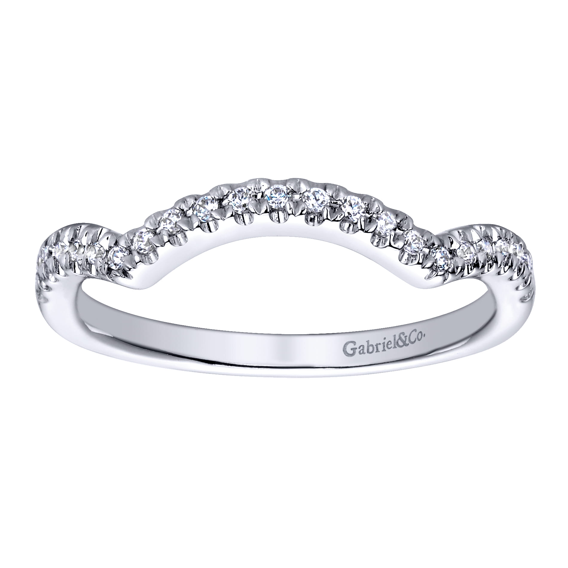 14K White Gold  Matching Wedding Band - 0.12 ct - Shot 5