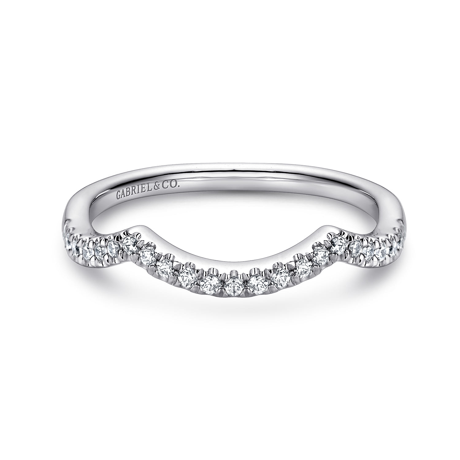 14K White Gold  Matching Wedding Band - 0.15 ct - Shot 1