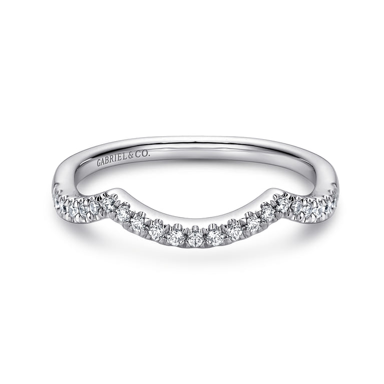 14K White Gold  Matching Wedding Band - 0.15 ct - Shot 1