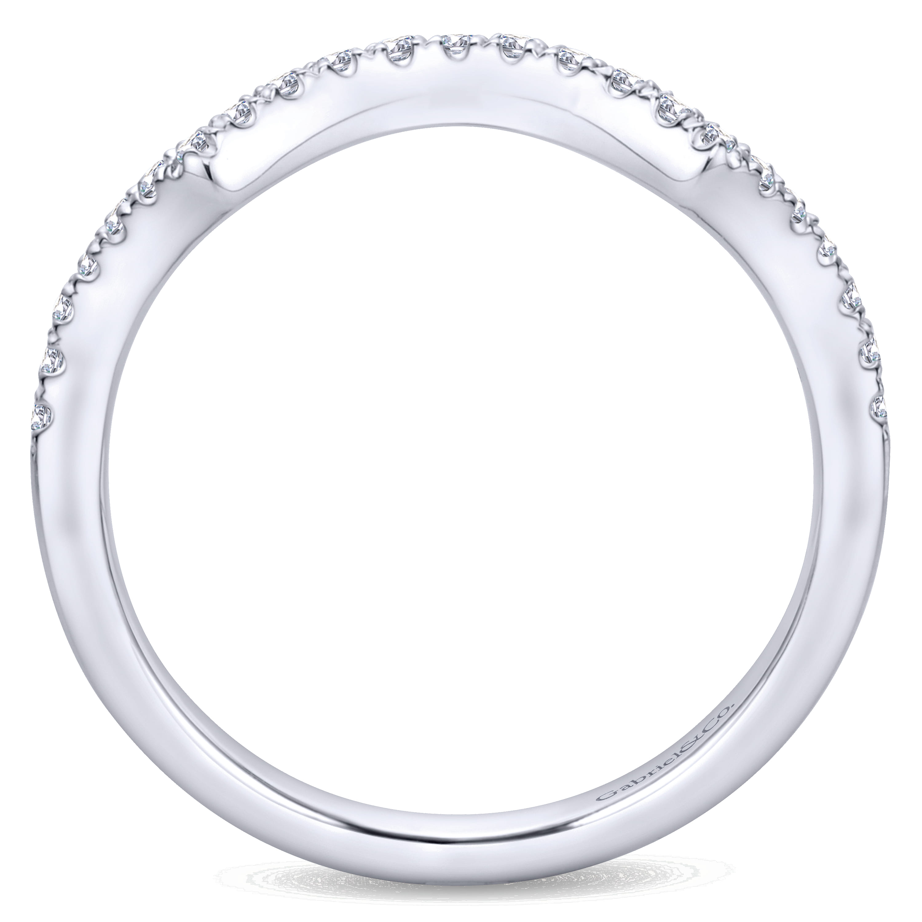 14K White Gold  Matching Wedding Band - 0.15 ct - Shot 2