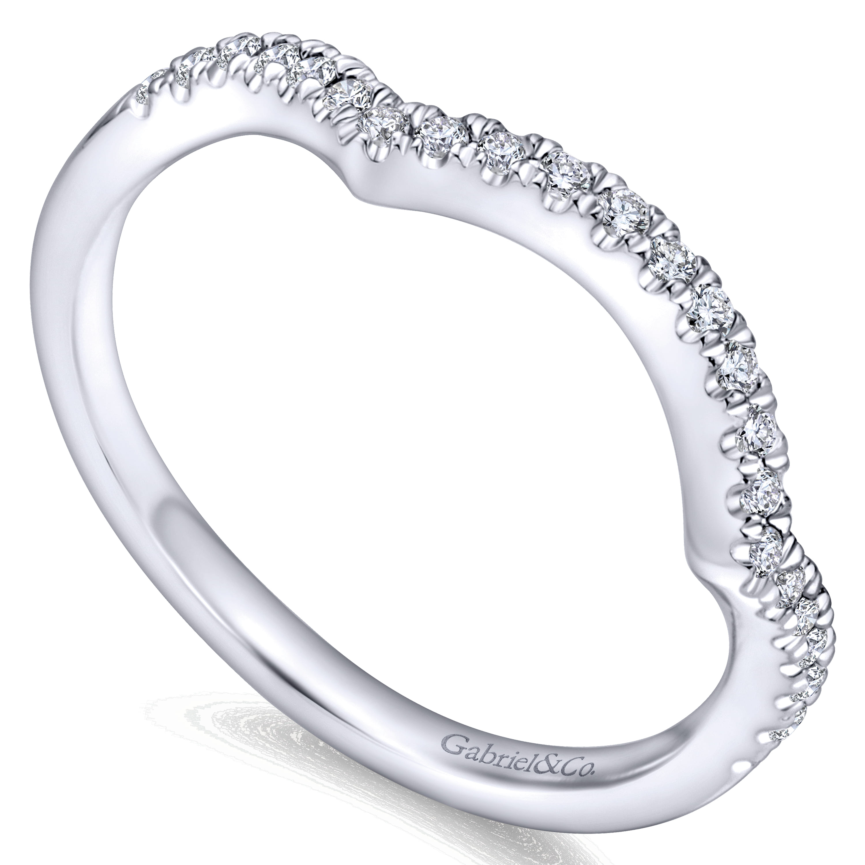 14K White Gold  Matching Wedding Band - 0.15 ct - Shot 3
