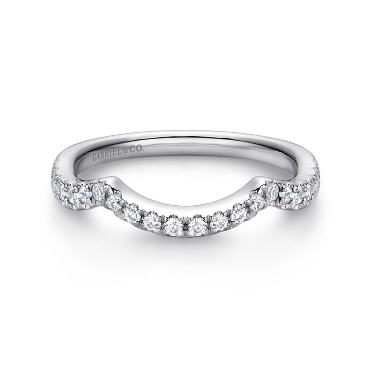14K White Gold  Matching Wedding Band - 0.28 ct - Shot 1