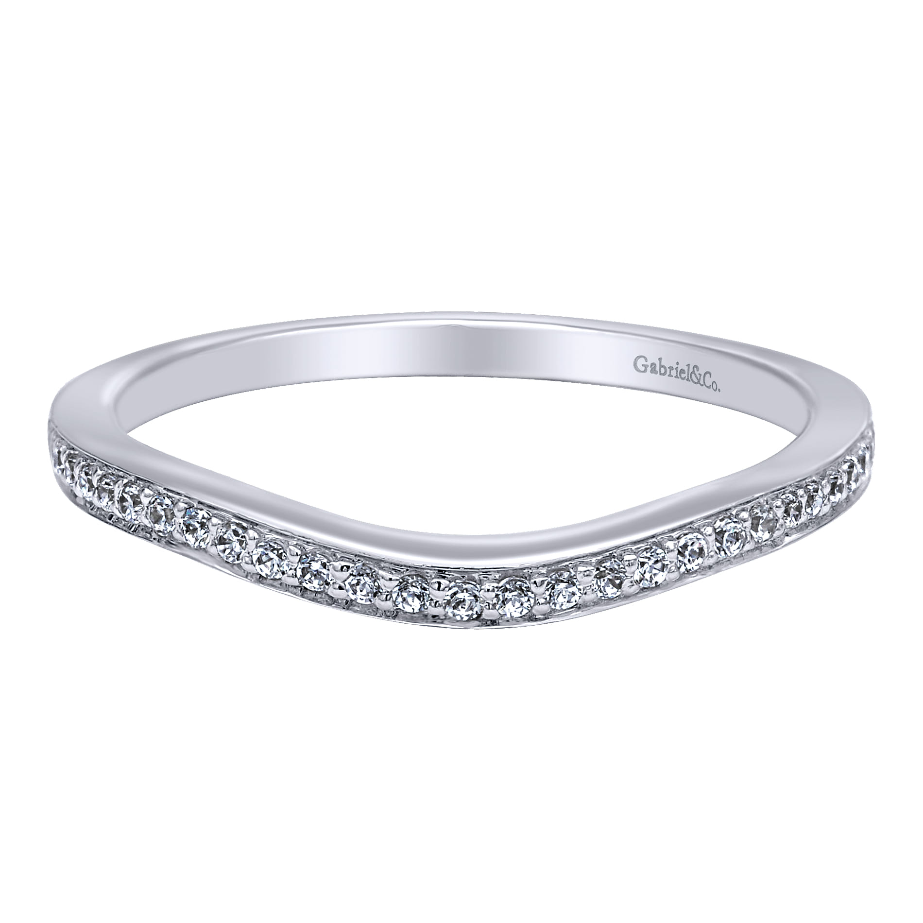 14K White Gold  Matching Wedding Band - 0.12 ct - Shot 1