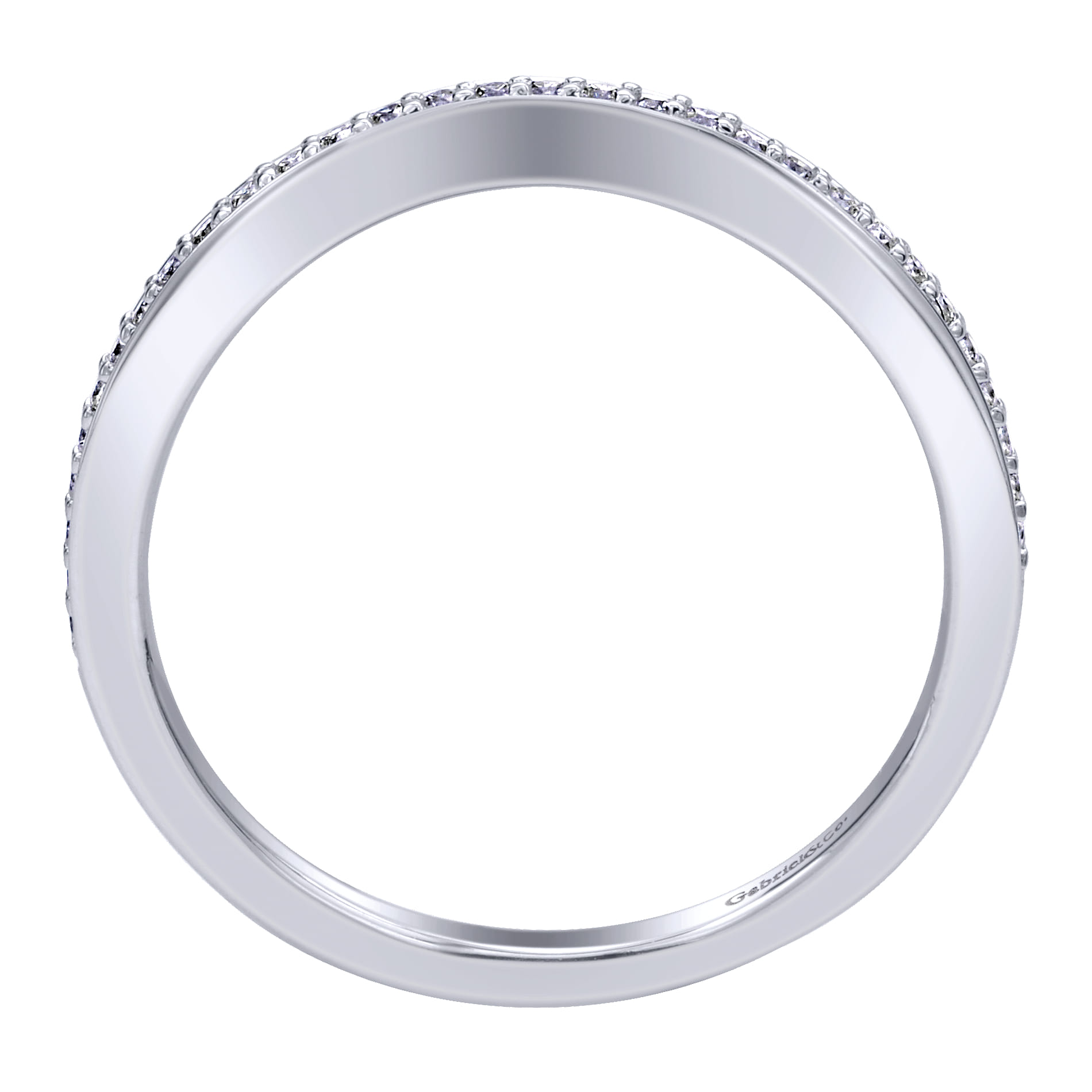 14K White Gold  Matching Wedding Band - 0.12 ct - Shot 2