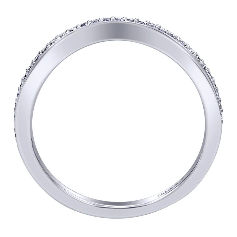 14K White Gold  Matching Wedding Band - 0.12 ct - Shot 2