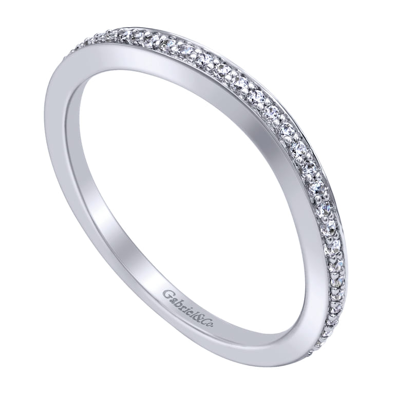 14K White Gold  Matching Wedding Band - 0.12 ct - Shot 3