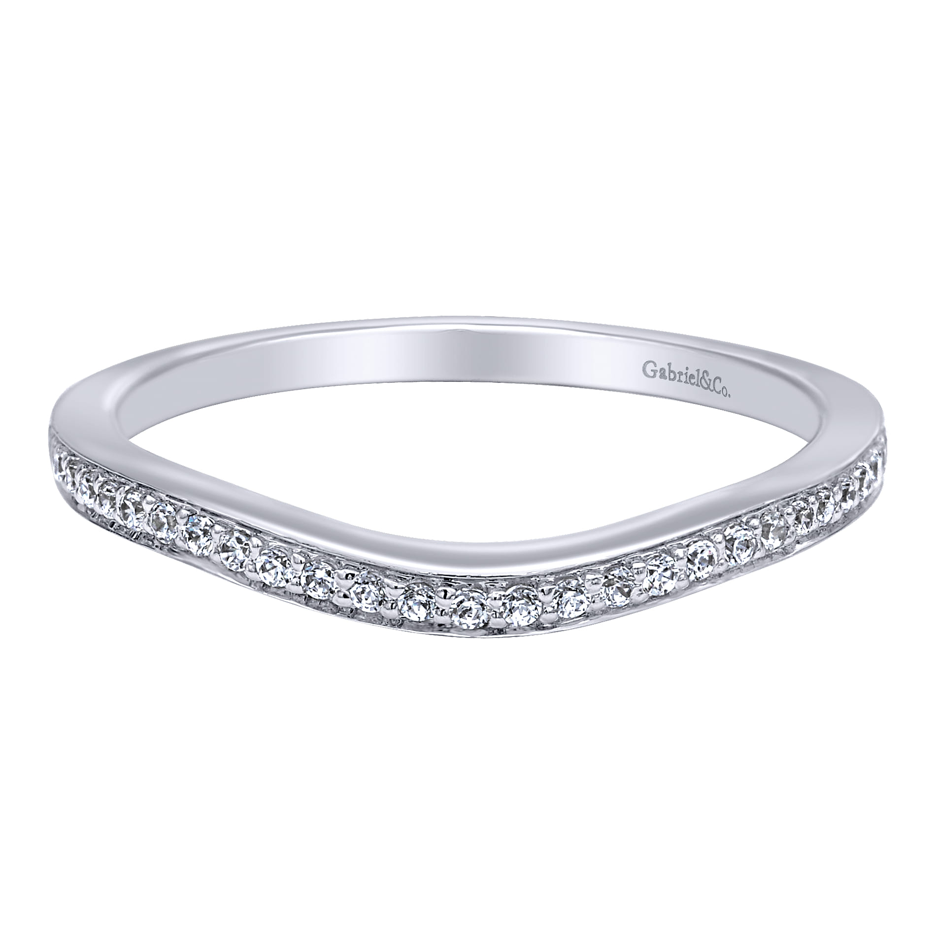 14K White Gold  Matching Wedding Band - 0.12 ct - Shot 1