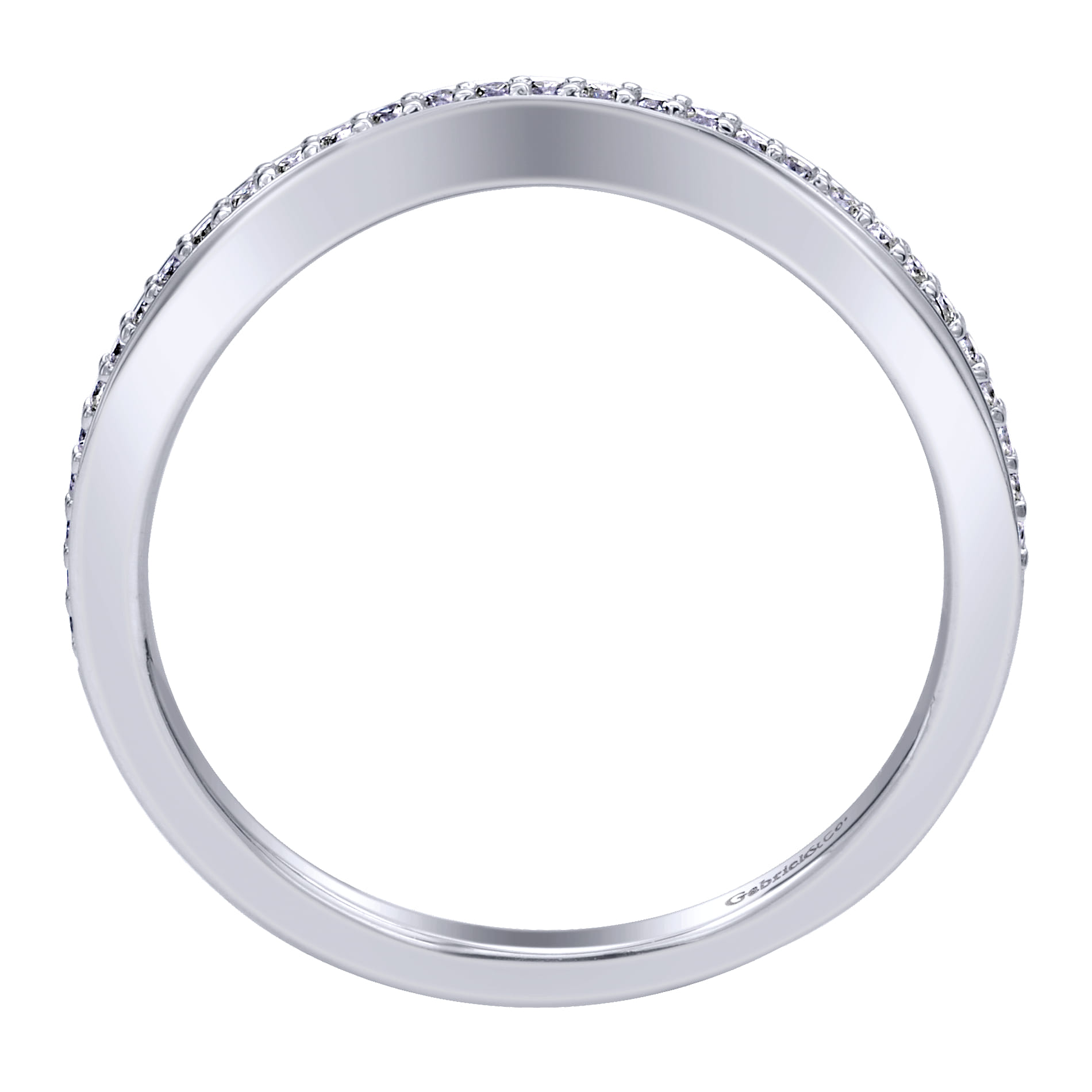 14K White Gold  Matching Wedding Band - 0.12 ct - Shot 2
