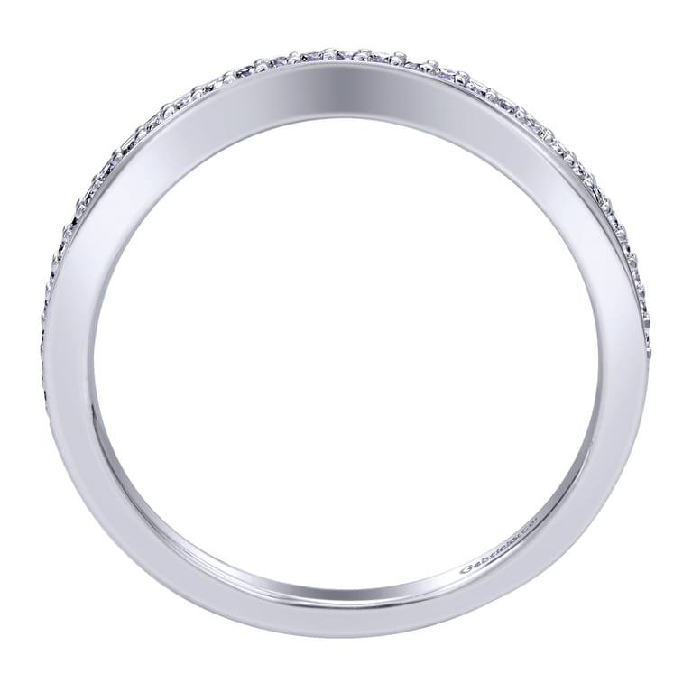 14K White Gold  Matching Wedding Band - 0.12 ct - Shot 2