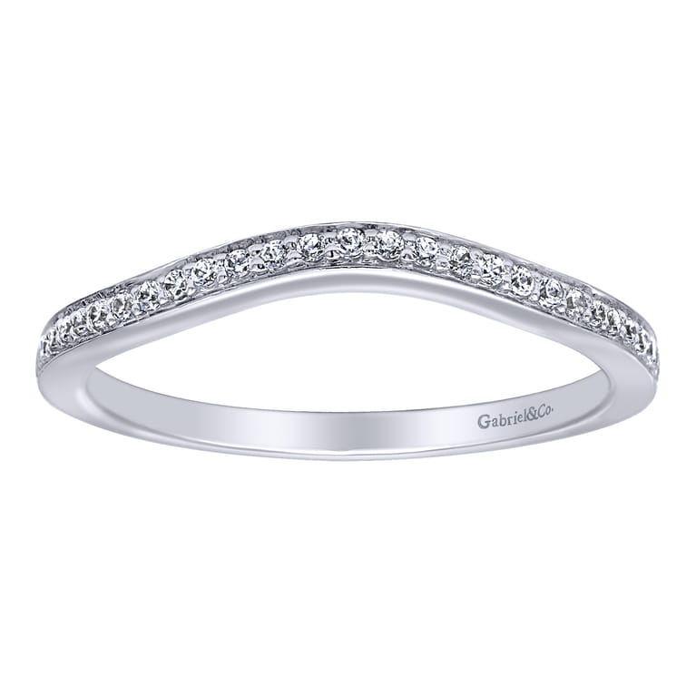 14K White Gold  Matching Wedding Band - 0.12 ct - Shot 4